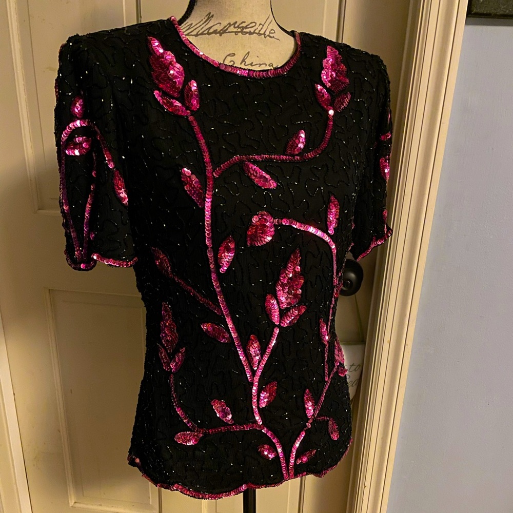 Stenay beaded sequined top